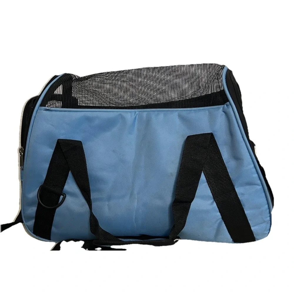 Pet Carrier Smal Dog/Cat Purse Tote Handbag Carry Bag ~ FURBABY BLUE ~ Used PB3